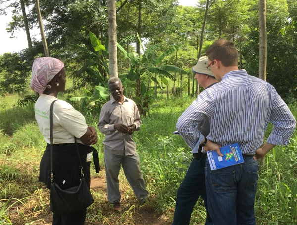 Arbonaut's team together with local experts in forest in Uganda