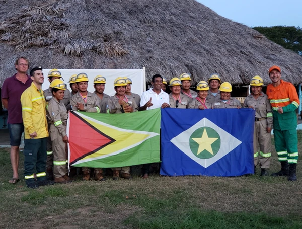 Fire protection crew in REDD+ pilot project in Guyana