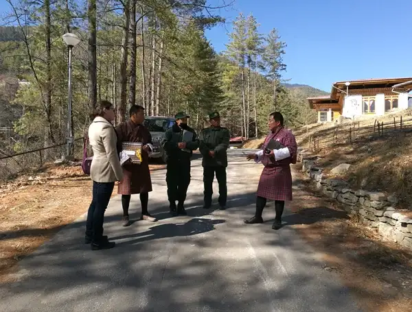 Arbonaut's experts with Department of Forest and Park Services personnel in Bhutan